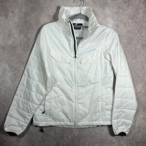 Flylow Piper Jacket Women Medium White Quarter Zip Puffer Insulated Pullover Ski